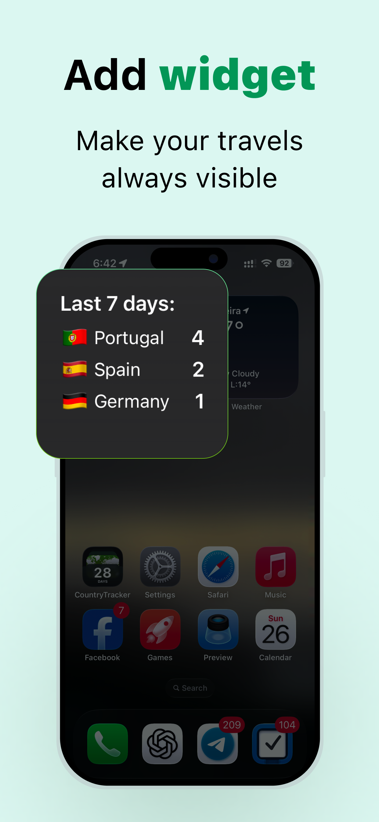 Days Abroad Counter TripTrack screenshot 2